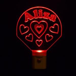 Personalized Hearts Night Light, Ca..