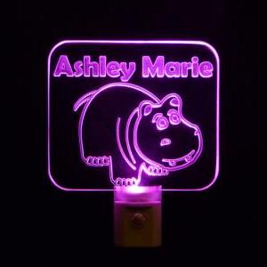 Personalize Hippo Led Night Light