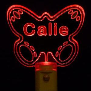 Kids Personalized Butterfly LED Nig..