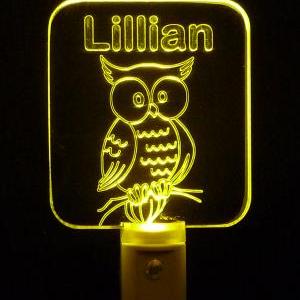 Personalized Custom Owl LED Night L..