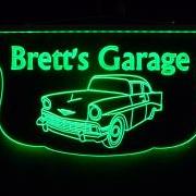 Personalized Man Cave, Garage 57 Chevy Car Sign, Hanging Multi Colored Changing Sign