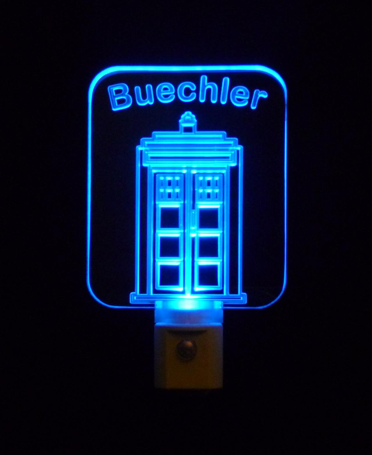 Personalized Tardis Doctor Who Night Light, Customize With Name Or Blank- To Us-