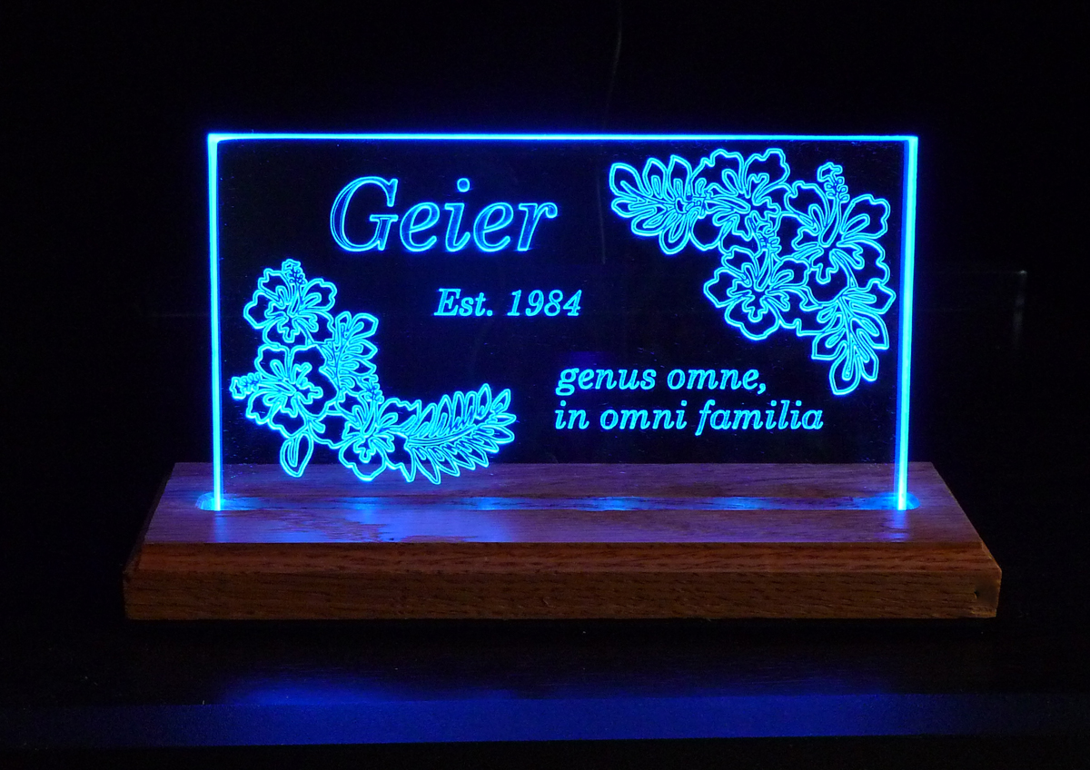 Personalized USB Powered LED Desk/Table Sign- Can also plug into Wall outlet with USB Converter