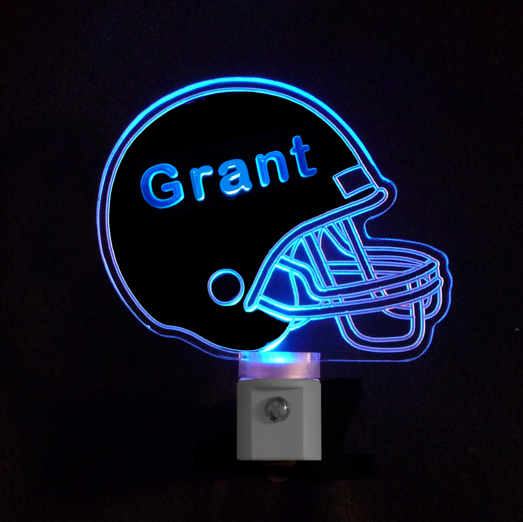Kids Personalized Football Helmet LED Night Light With Name on Luulla