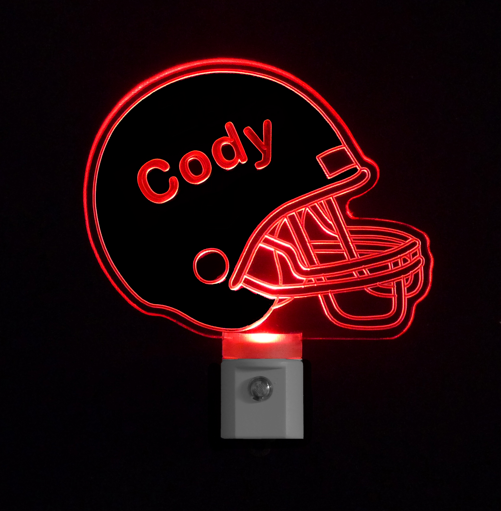 Kids Personalized Football Helmet LED Night Light With Name on Luulla